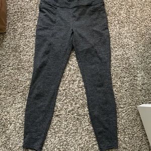 Toad&Co Black and Gray Striped Leggings